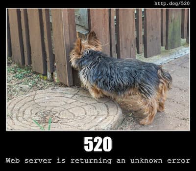 520 Web server is returning an unknown error & Dogs
